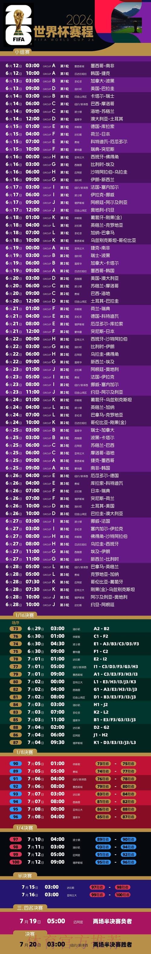 2026世界杯直播最新实时赛程实时查看 2026世界杯直播最新实时赛程实时查看