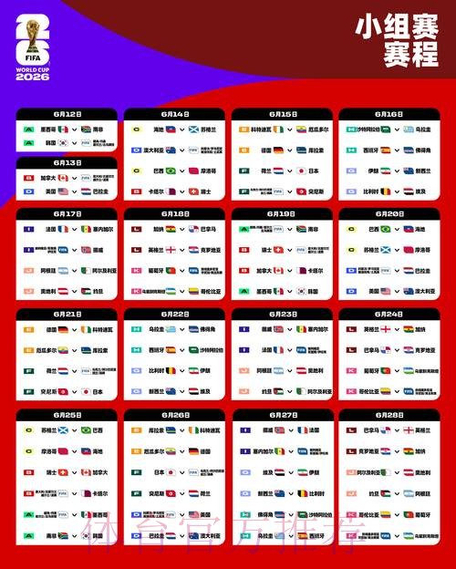 2026世界杯小组赛赛程官方发布完整安排在哪里看